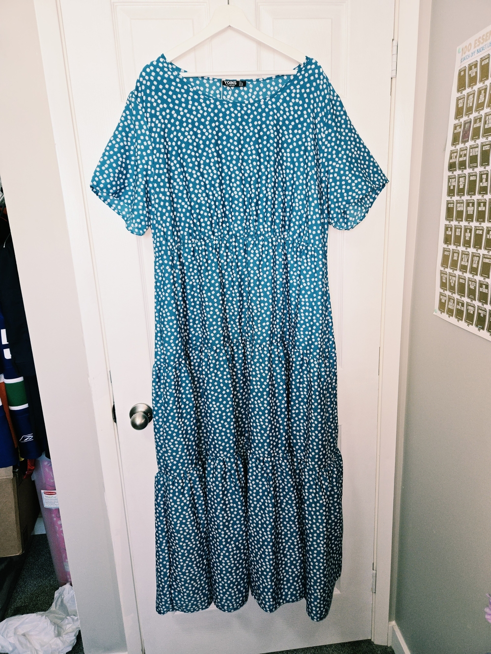 YOINS Blue Floral Dot Maxi Dress